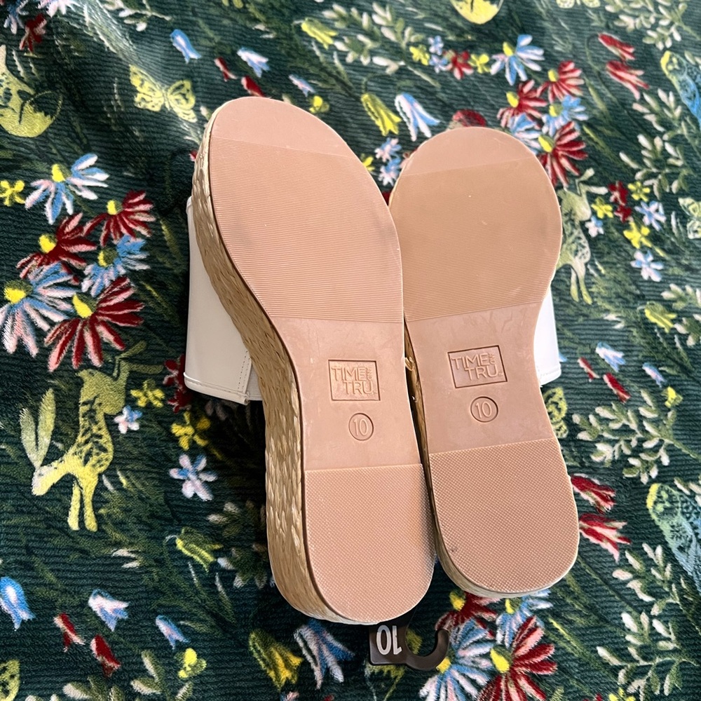 Time and Tru Women's Cream Wedge Slides Size 10 NWT - Picture 6 of 8